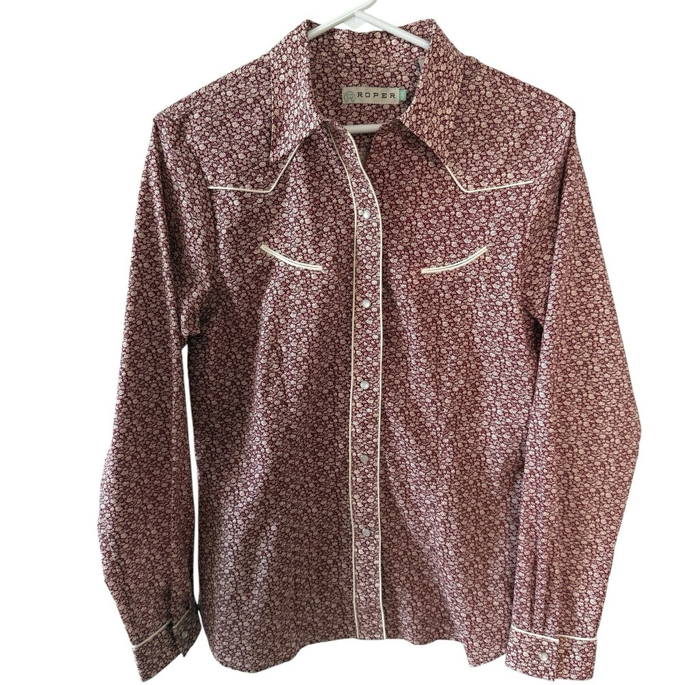 Roper Women's Geometric Shirt Size M Rodeo Pearl Snap Western Floral